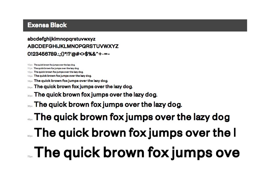 Przykład czcionki Exensa Grotesk Black